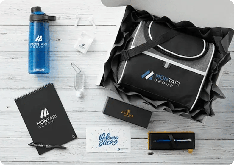 branded-merchandise-bag-cooler-bottle-notebook